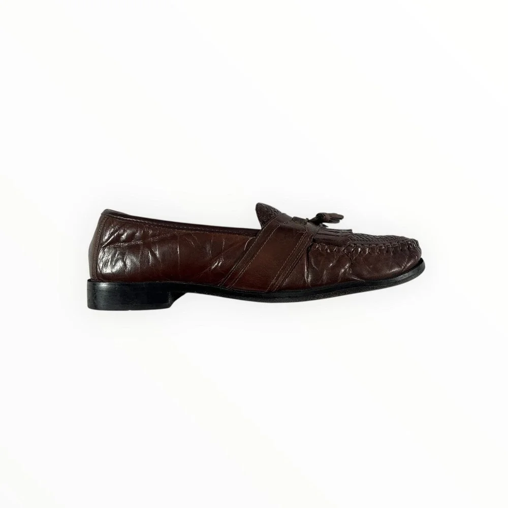 Nunn Bush Men's Brown Leather Tassel Loafer Shoes Size 10